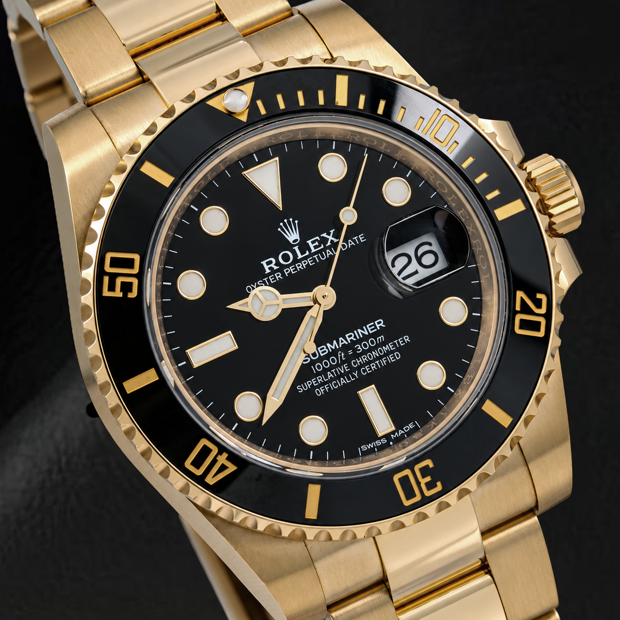 Rolex Submariner Datum 40 mm 116618LN Schwarzes Zifferblatt Schwarze Keramiklünette Uhr