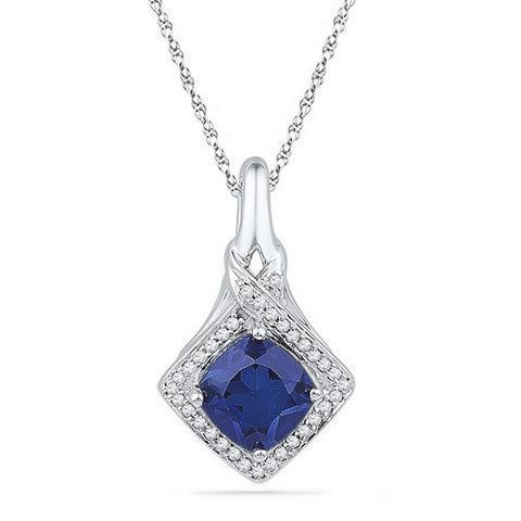 Brillantschliff Royalblauer Saphir Ring in 14K Weißgold – Hauptansicht