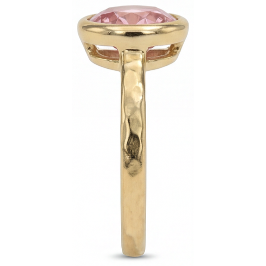 Padparadscha-Saphir Verlobungsring 2 Karat Echter Runder Solitär Lünette 14 Karat Gelbgold
