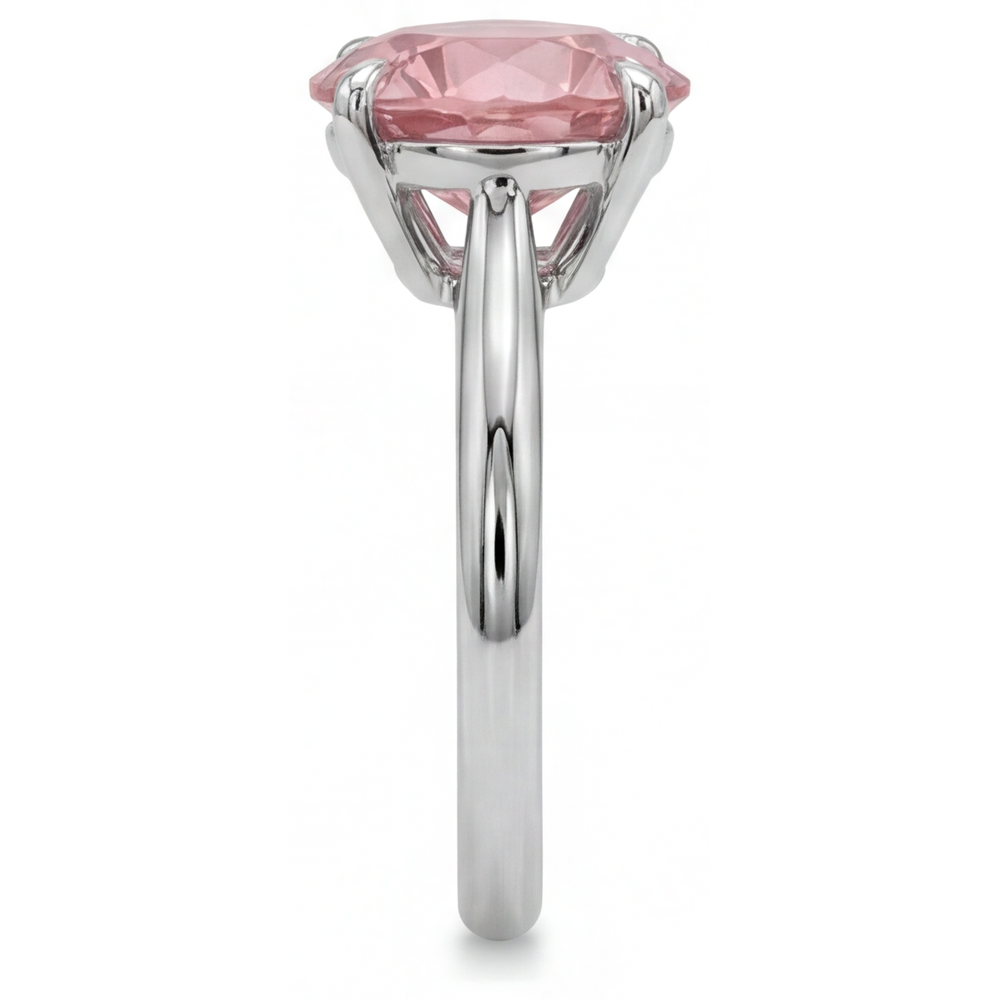 Pfirsich-Saphir 2,5 Karat Echter Runder Padparadscha Solitärring 14 Karat Weißgold