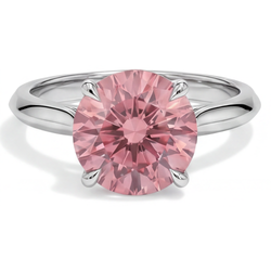 Pfirsich-Saphir 2,5 Karat Echter Runder Padparadscha Solitärring 14 Karat Weißgold