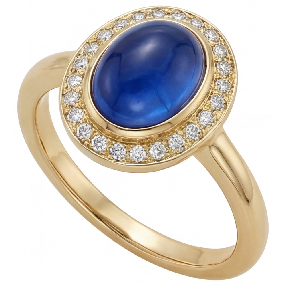 Handgefertigter Edelstein-Ring 3,75 Karat – Seitenansicht