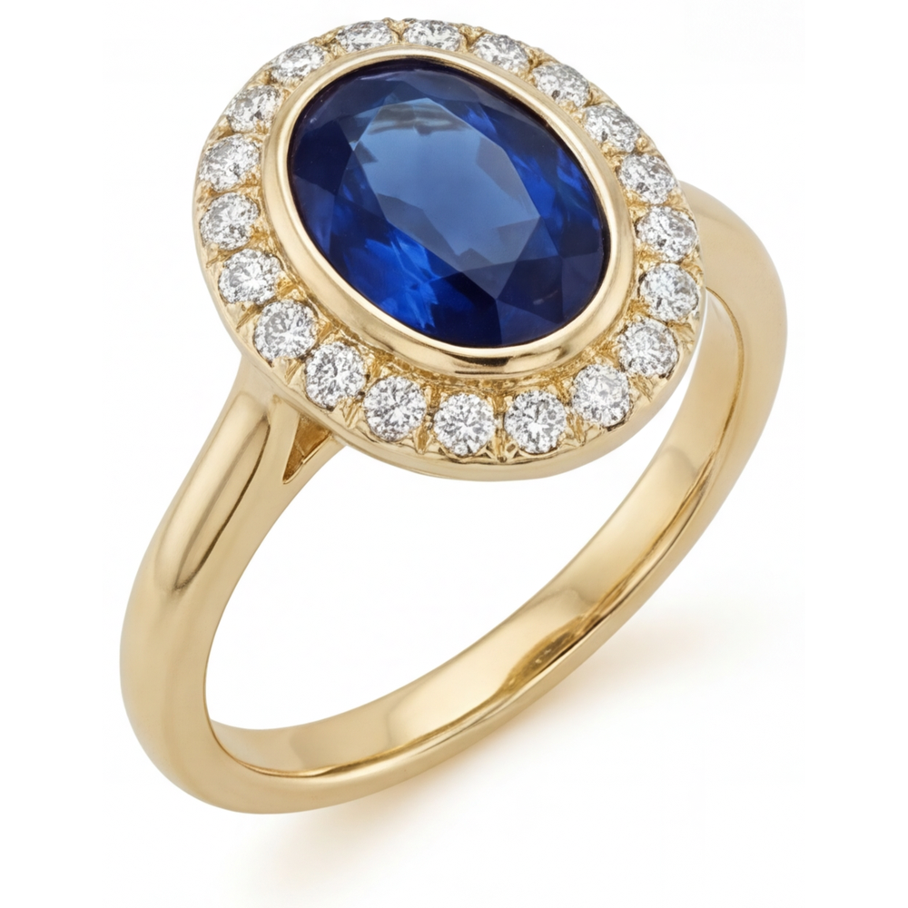 Exquisiter Farbstein-Ring 4,75 Karat – Frontansicht