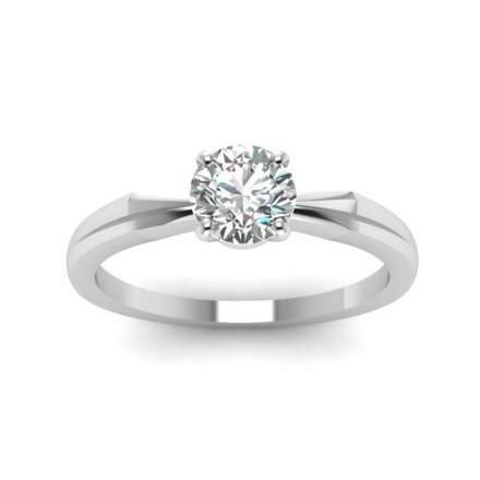 Edler Diamant Brillantschliff Solitär-Ring in 14 Karat Weißgold – Hauptansicht