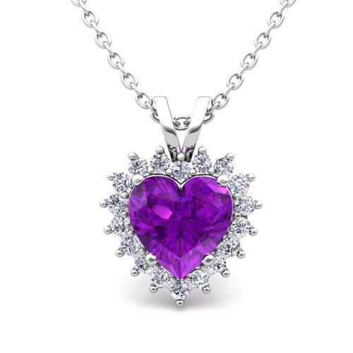 Lila Amethyst Edelschmuck 8,75-Karat 14 Karat Weißgold – Hauptansicht