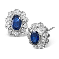 Luxuriöser VVS Reinheit Blauer Saphir Gemstone Earring – 3 Karat