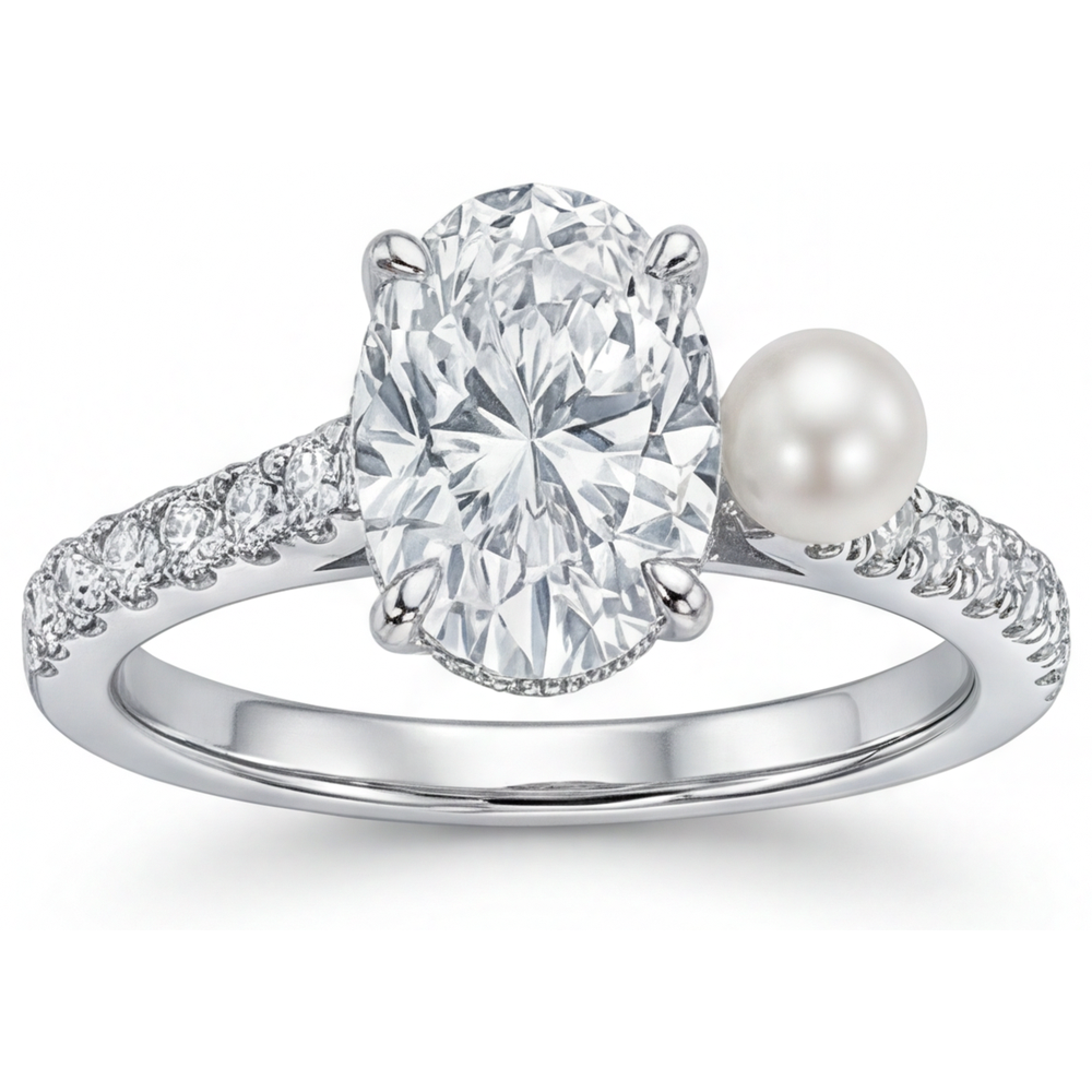 Exquisiter Solitär-Ring mit Akzenten 3 Karat – Hauptansicht