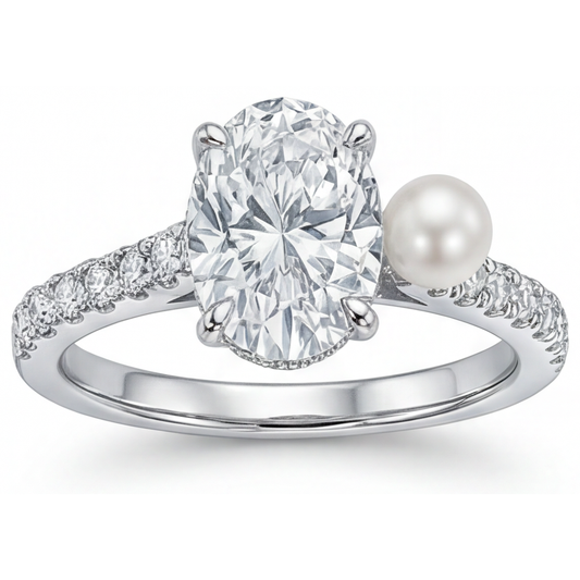 Exquisiter Solitär-Ring mit Akzenten 3 Karat – Hauptansicht