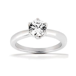 0,75 Karat Aus der Erde Abgebauter Natürlicher Diamant-Solitär-Verlobungsring Krappenstil
