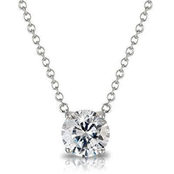 1 Karat Rundschliff Aus der Erde Abgebauter Natürlicher Diamant Damen Halskette Anhänger Weißgold 14K