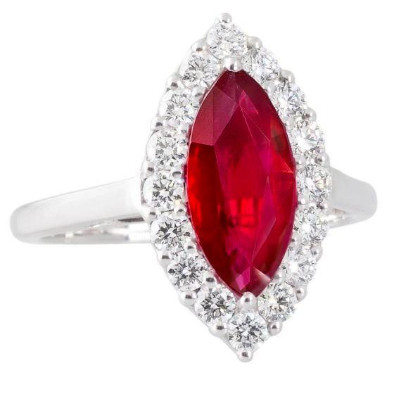 10.50 karat diamant mit rotem rubin edelstein ring weißgold 14k
