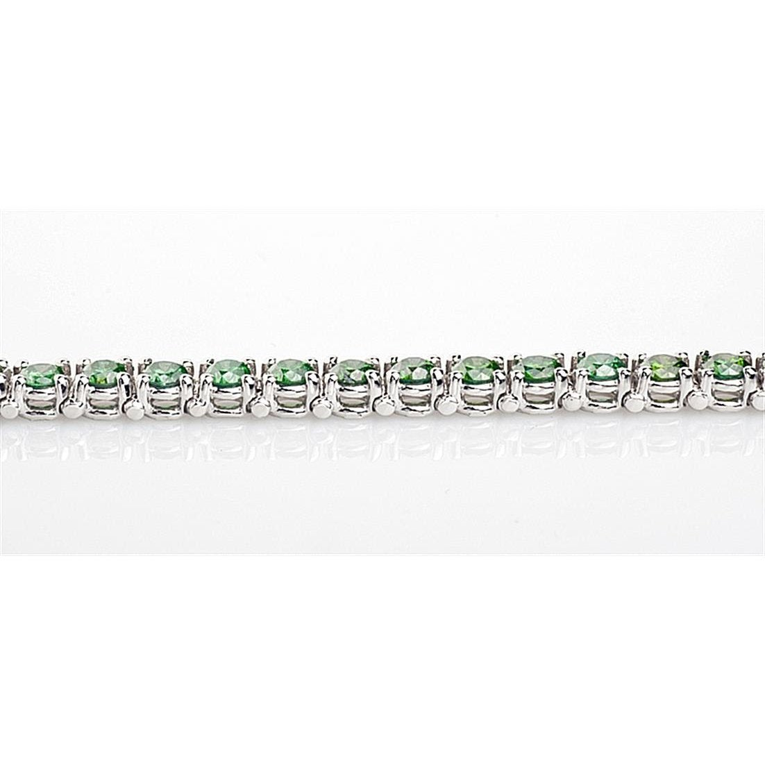 10.50 kt grünes edelstein-tennis-armband 14k weißgold
