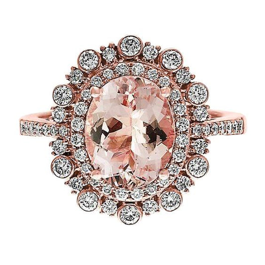 10.75 ct morganit und diamanten jubiläumsring gold rose 14k