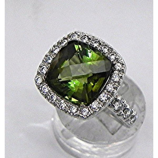 10.75 ct turmalin und diamanten verlobungsring gold weiß 14k