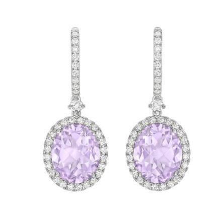 11.20 karat amethyst und diamanten ohrringe weißgold 14k