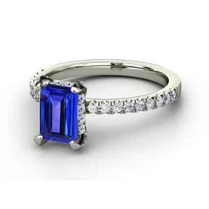 12 karat krappensatz tansanit mit diamanten ehering weißgold