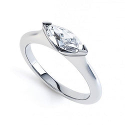 1,25 Karat Lünette Set Marquise Schliff Aus der Erde Abgebauter Natürlicher Diamant Ehering