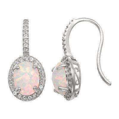 13 karat krappen-set opal und diamanten ohrhänger weißgold 14k