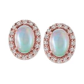 14k roségold krappenset opal mit diamanten 8,32 ct ohrstecker
