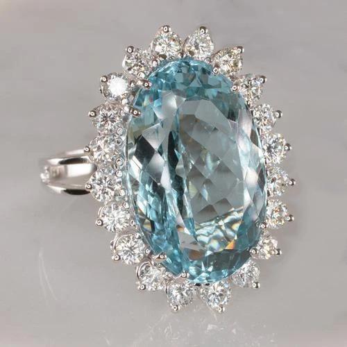 14k weißgold aquamarin mit diamanten 9 karat verlobungsring