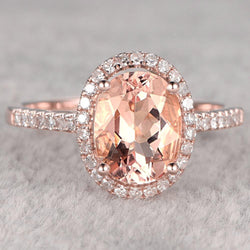 17.15 Kt. Morganit und Aus der Erde Abgebauter Natürlicher Diamanten Jubiläumsring 14K Roségold