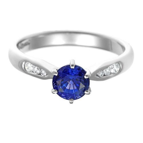 1,80 karat blauer ceylon-saphir mit diamanten ring weißgold 14k