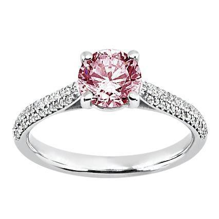 1.26 ct runder rosa saphir-hochzeits-edelstein-ring