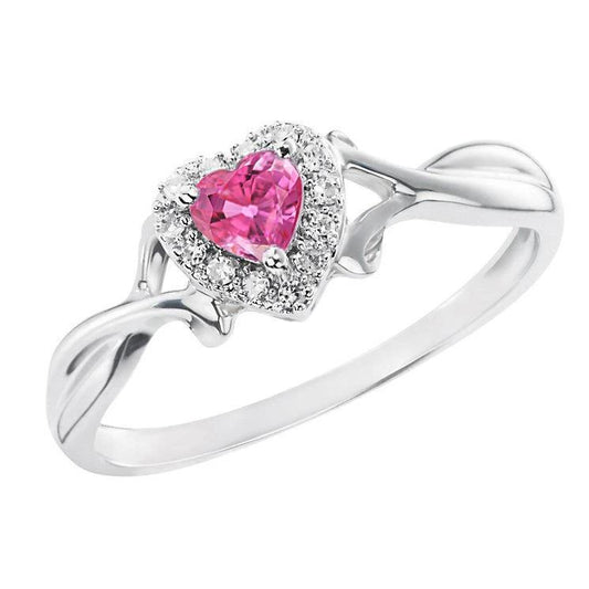 1.30 kt rosa saphir und diamant ehering 14k weißgold