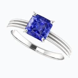 1.50 Karat Radiant Solitaire Verlobungsring Ceylon Saphirgold 14K
