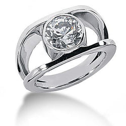 1.50 Karat Solitär-Aus der Erde Abgebauter Natürlicher Diamant-Jubiläumsring mit geteiltem Schaft