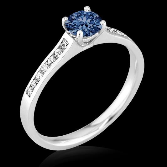 1.65 ct runder blauer diamant-verlobungsring-edelstein