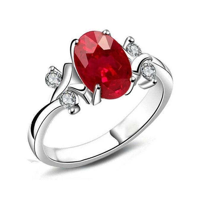 1.70 karat roter rubin mit diamanten ring ausgefallener schmuck 14k krappenset