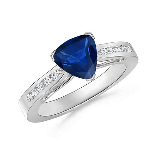 2 karat ceylon saphir und diamanten ring weißgold 14k