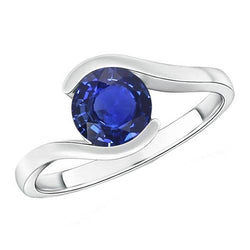 2 Karat Solitärring Ceylon Saphir Tension Style Goldschmuck