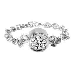 2 Karat Yards Aus der Erde Abgebauter Natürlicher Diamant-Armband im Kettenstil Weißgold mit Karabinerverschluss