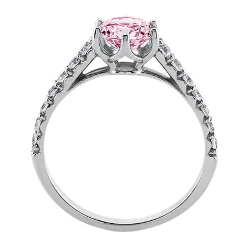 2 karat runder rosa saphir-edelstein-verlobungsring wg 14k