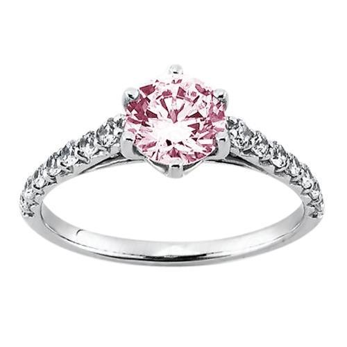 2 karat runder rosa saphir-edelstein-verlobungsring wg 14k