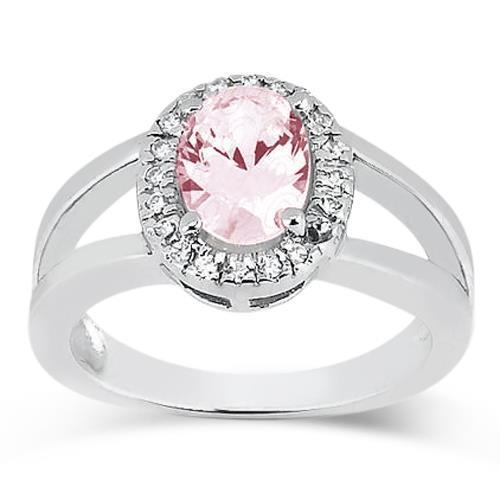 2,16 ct. ovaler rosafarbener saphir-hochzeits-edelstein-ring
