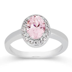 2,26 ct. Halo Pink Ovaler Edelstein-Jubiläumsring Weißgold