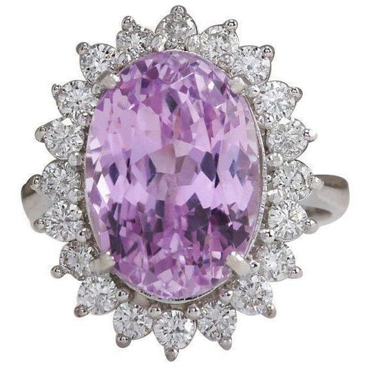 23 Karat Rosa Kunzit Und Diamant Ehering Weißgold 14K - harrychadent.de