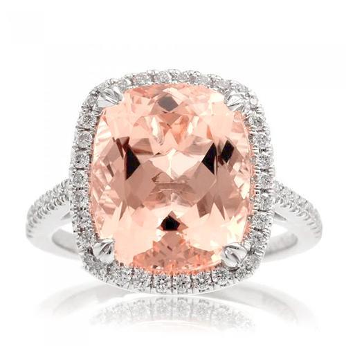 23.05 ct Big Morganit mit Diamanten Ehering Gold Weiß 14K - harrychadent.de