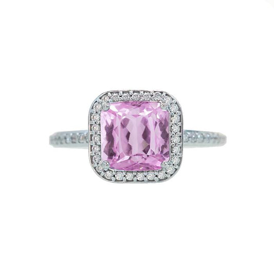 24.90 Ct Rosa Kunzit Und Diamant Jubiläumsring - harrychadent.de