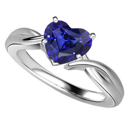 2,50 Karat Gold Solitaire Ceylon Blue Saphir Ring Twisted Shank