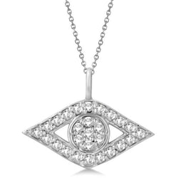 2,70 Karat Aus der Erde Abgebauter Natürlicher Diamant-Augen-Anhänger-Halskette im Rundschliff 14K Weißgold