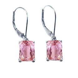 28 Kt Neu Rosa Kunzit Damen Ohrringe Weißgold 14K