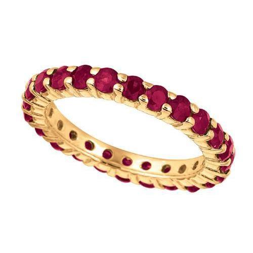 2,88 karat rundes rubin eternity band yg 14k neue ringkrallenfassung
