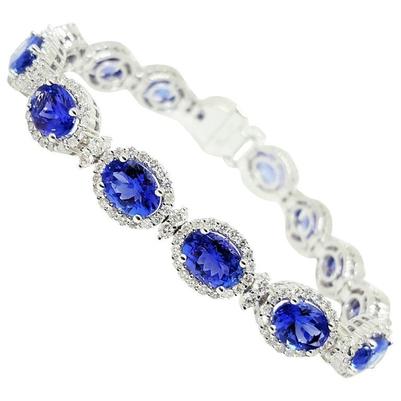 29 Karat Tansanit und Diamanten Damen Armband Weißgold 14K - harrychadent.de