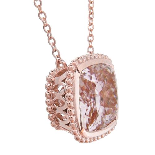 29.00 Karat große rosa Kunzit Anhänger Halskette Roségold 14K Neu - harrychadent.de