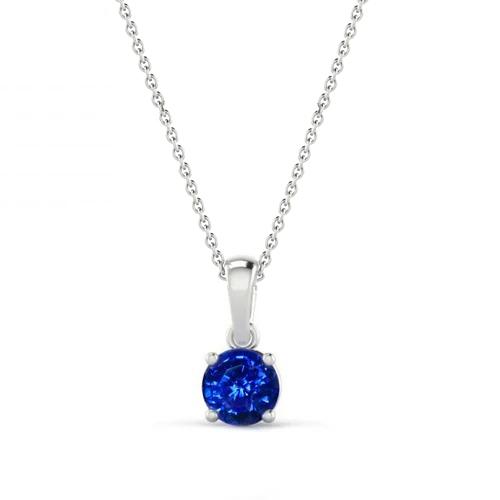 2.00 karat ceylon saphir anhänger halskette kette weißgold 14k