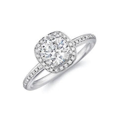 2.6 Karat funkelnder Aus der Erde Abgebauter Natürlicher Diamant-Halo-Verlobungsring Weißgold